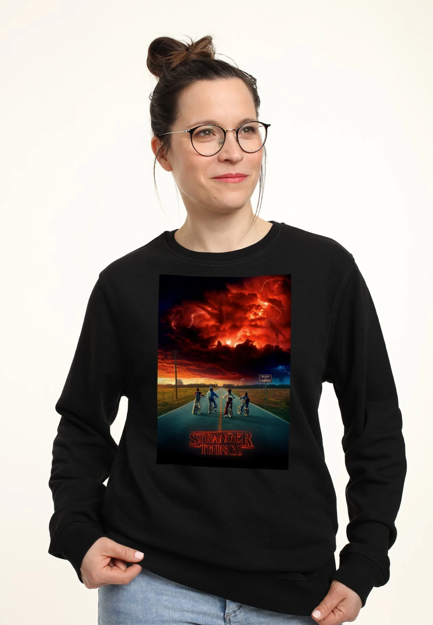 Henry Tiger Stranger Things Demogorgon Cloud Poster - Sweater - Black 3 Henry Tiger Stranger Things Demogorgon Cloud Poster - Sweater - Black - Image 3