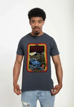 Henry Tiger Stranger Things Retro Mash Unisex - T-Shirt Print - Melange Black -Henry Tiger 08da4733fdb34a71b06adcef34f3bac6