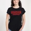 Henry Tiger Stranger Things Red Logo - T-Shirt Print - Black