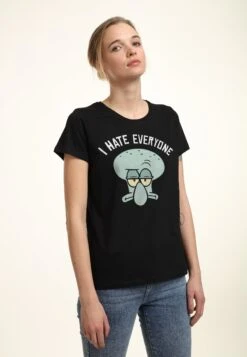 Henry Tiger Spongebob Squarepants Hate Everyone - T-Shirt Print - Black -Henry Tiger 0efac14c7e714d0bb3f18a47216bec6b