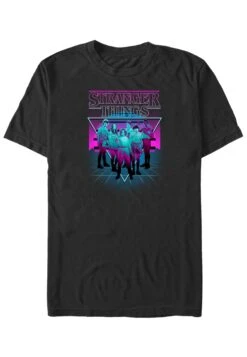 Henry Tiger Stranger Things Neonn Group - T-Shirt Print - Black