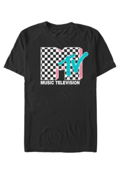 Henry Tiger Checkered Mtv Inverse - T-Shirt Print - Black
