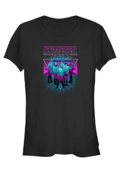 Henry Tiger Stranger Things Neonn Group - T-Shirt Print - Black