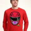 Henry Tiger Power Rangers Big Face Red - Sweater - Red