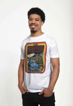 Henry Tiger Stranger Things Retro Mash Unisex - T-Shirt Print - White -Henry Tiger 26854b87507b48bbbc00bb118f2773c0