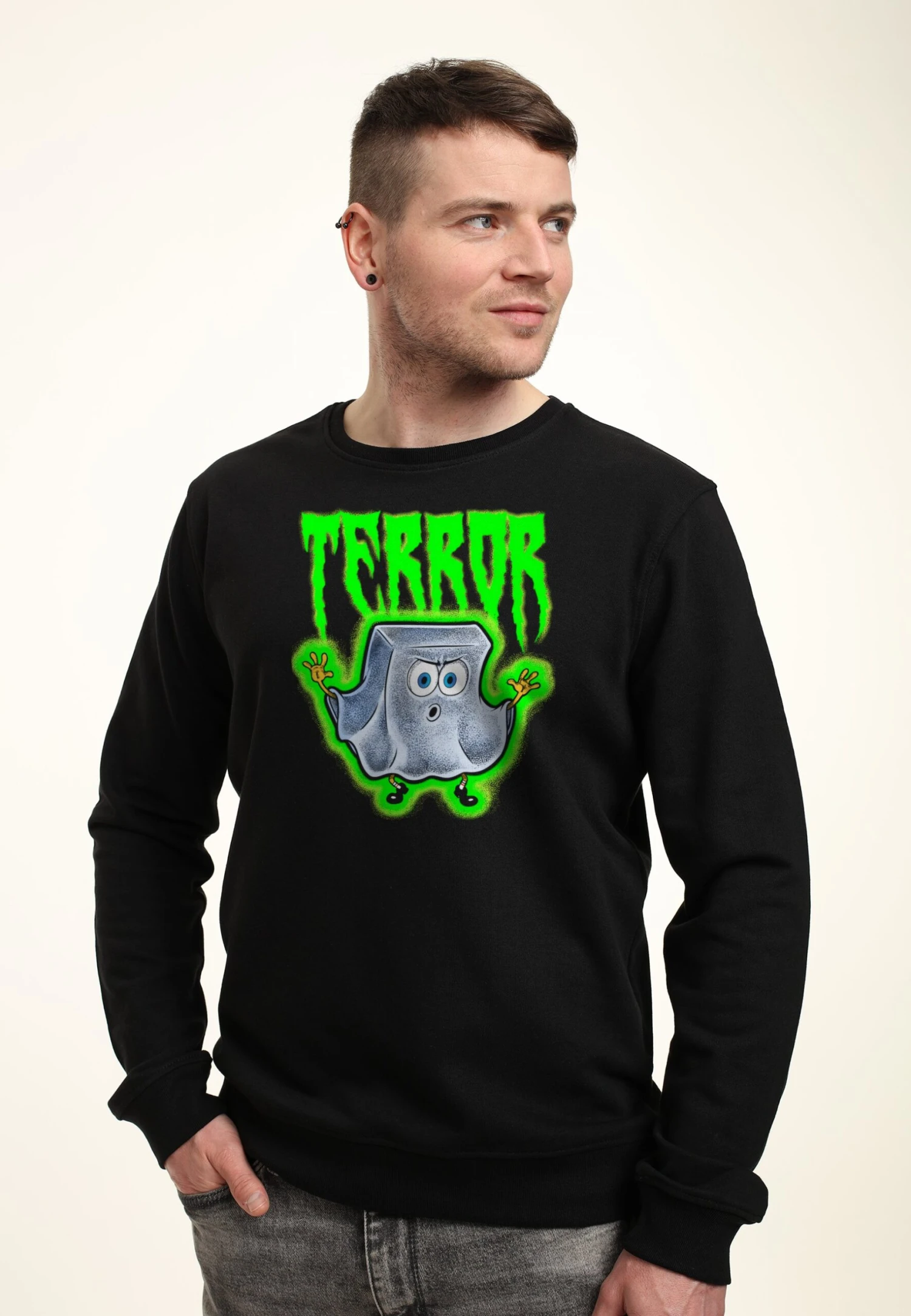 Henry Tiger Spongebob Squarepants Scaredbob Pants - Sweater - Black 1 Henry Tiger Spongebob Squarepants Scaredbob Pants - Sweater - Black