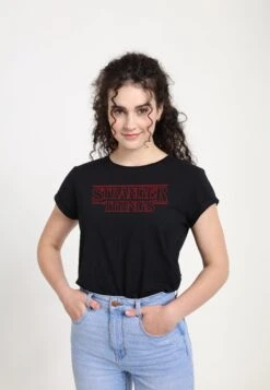Henry Tiger Stranger Things Stranger Red Outline Logo - T-Shirt Print - Black -Henry Tiger 2f590ac5182645ec934765fc695b2a03