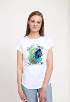 Henry Tiger Finding Dory Just Swim - T-Shirt Print - White