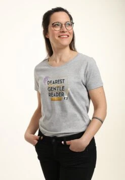 Henry Tiger Bridgerton Dearest Gentle Reader - T-Shirt Print - Heather Grey -Henry Tiger 33feea9ecbb94a09a653ff6527da1f80