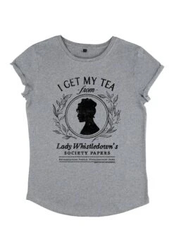 Henry Tiger Bridgerton Whistledown Tea - T-Shirt Print - Melange Grey -Henry Tiger 35a618639d8d44aa8f976fe9874936e1