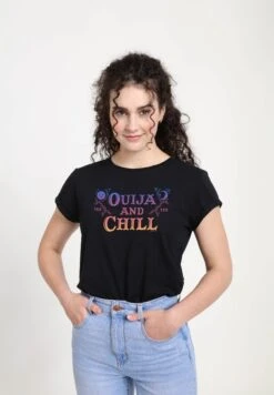 Henry Tiger Ouija Board Oujia Chill - T-Shirt Print - Black -Henry Tiger 35f4feefe9d640398c57eb8d41466c85