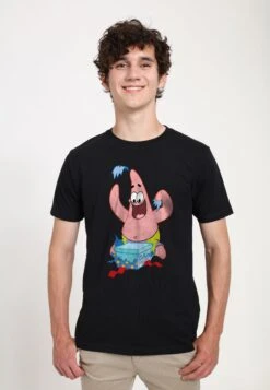 Henry Tiger Spongebob Squarepants Wrapper Patrick - T-Shirt Print - Black