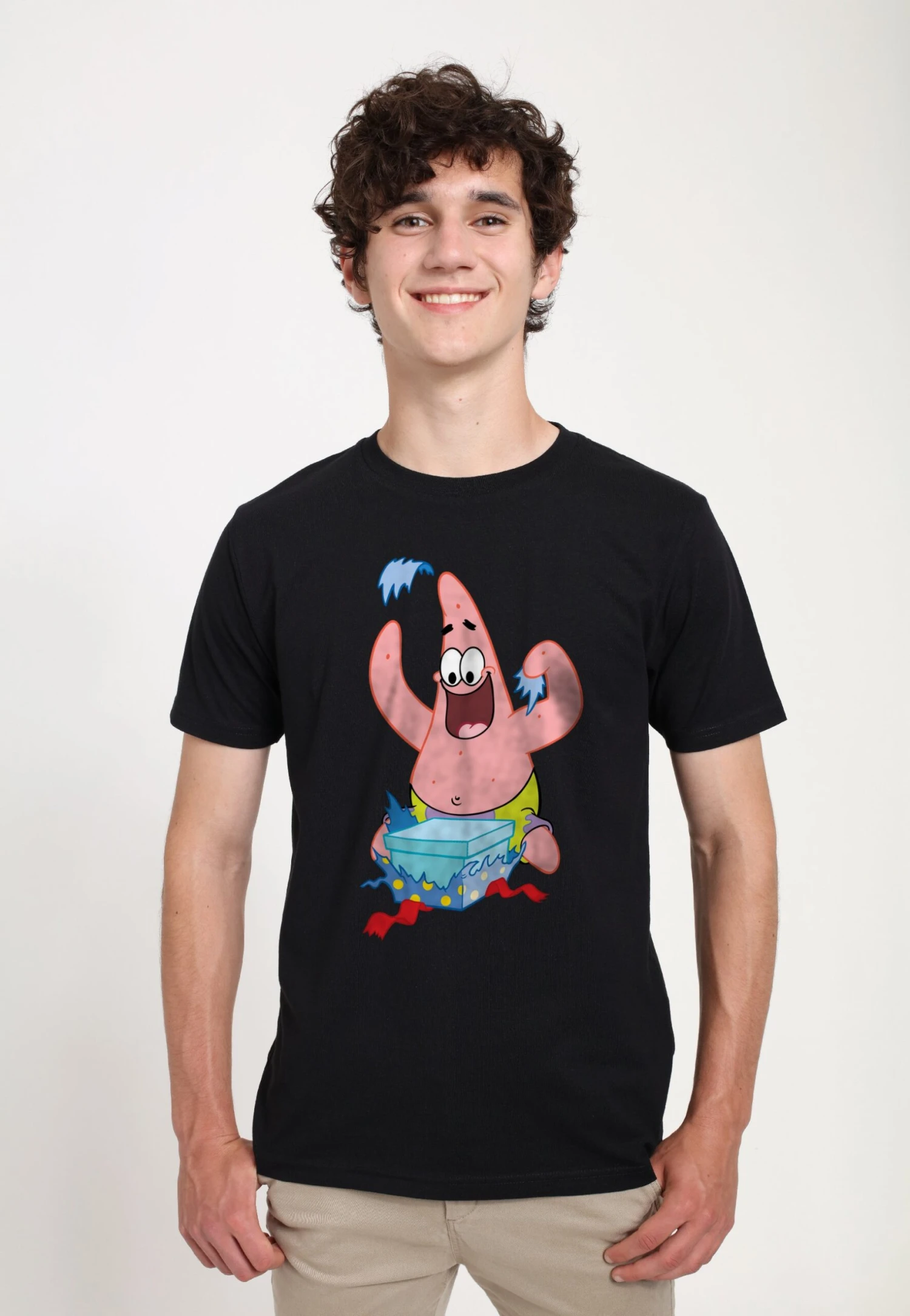 Henry Tiger Spongebob Squarepants Wrapper Patrick - T-Shirt Print - Black 1 Henry Tiger Spongebob Squarepants Wrapper Patrick - T-Shirt Print - Black