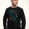 Henry Tiger Minecraft Gradient Lines - Sweater - Black
