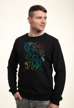 Henry Tiger Minecraft Gradient Lines - Sweater - Black