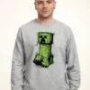 Henry Tiger Minecraft Graffiti Creeper - Sweater - Heather Grey