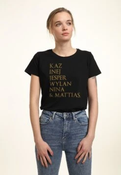 Henry Tiger Shadow And Bone Six Of Crows Character Stack - T-Shirt Print - Black -Henry Tiger 40fdb42fec07419e872e71813d336514