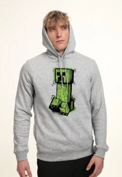 Henry Tiger Minecraft Graffiti Creeper - Hoodie - Heather Grey