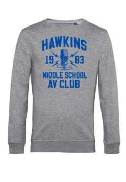 Henry Tiger Stranger Things Hawkins Av Club - Sweater - Heather Grey -Henry Tiger 495176eb2a2b46c494270350fe2ab359
