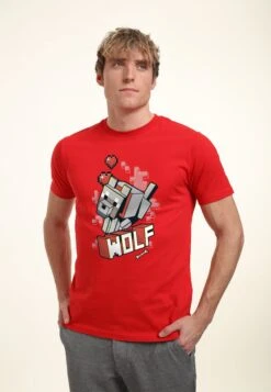 Henry Tiger Minecraft Wolf Hero - T-Shirt Print - Red