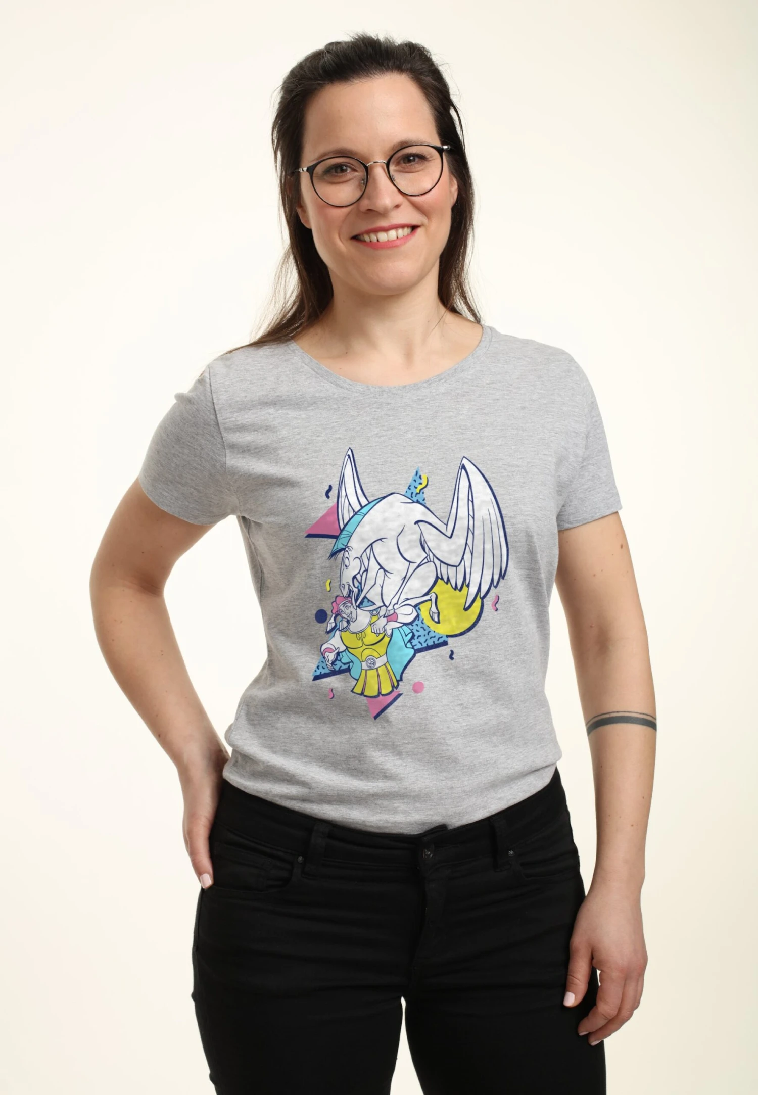 Henry Tiger Hercules Herc 90S Vibe - T-Shirt Print - Heather Grey 4 Henry Tiger Hercules Herc 90S Vibe - T-Shirt Print - Heather Grey - Image 4