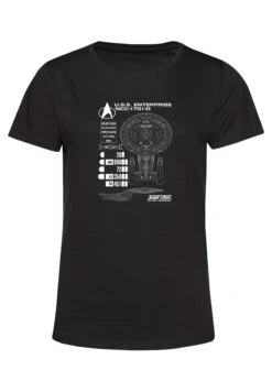 Henry Tiger Star Trek Ship Schematics - T-Shirt Print - Black -Henry Tiger 51e6b4f28f4c40298d37ca7cf60e0b1e