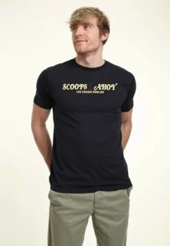 Henry Tiger Stranger Things Scoops Ahoy Unisex - T-Shirt Print - Navy Blue -Henry Tiger 539ef627064a4928b6c7db37ffc38355