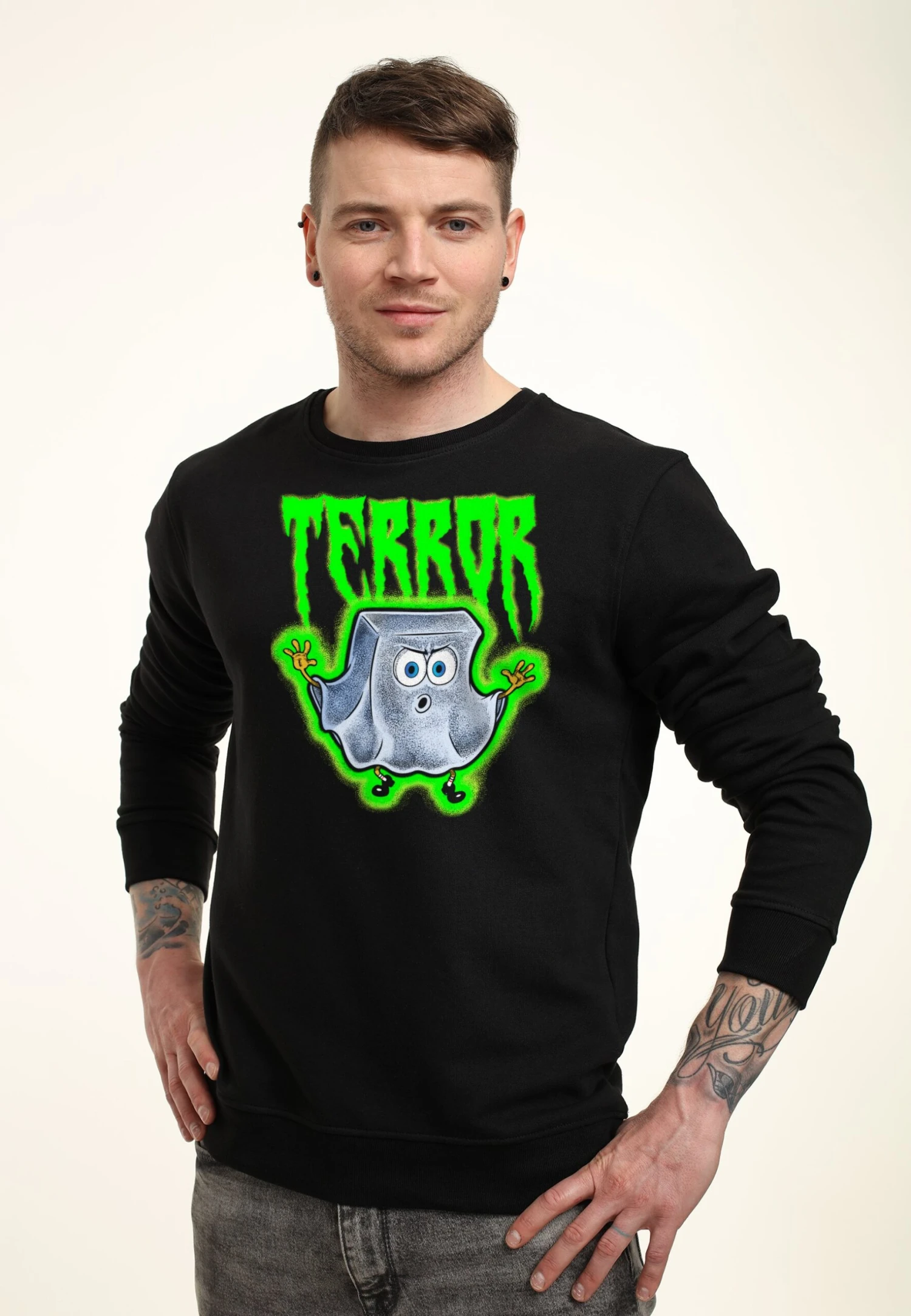 Henry Tiger Spongebob Squarepants Scaredbob Pants - Sweater - Black 3 Henry Tiger Spongebob Squarepants Scaredbob Pants - Sweater - Black - Image 3