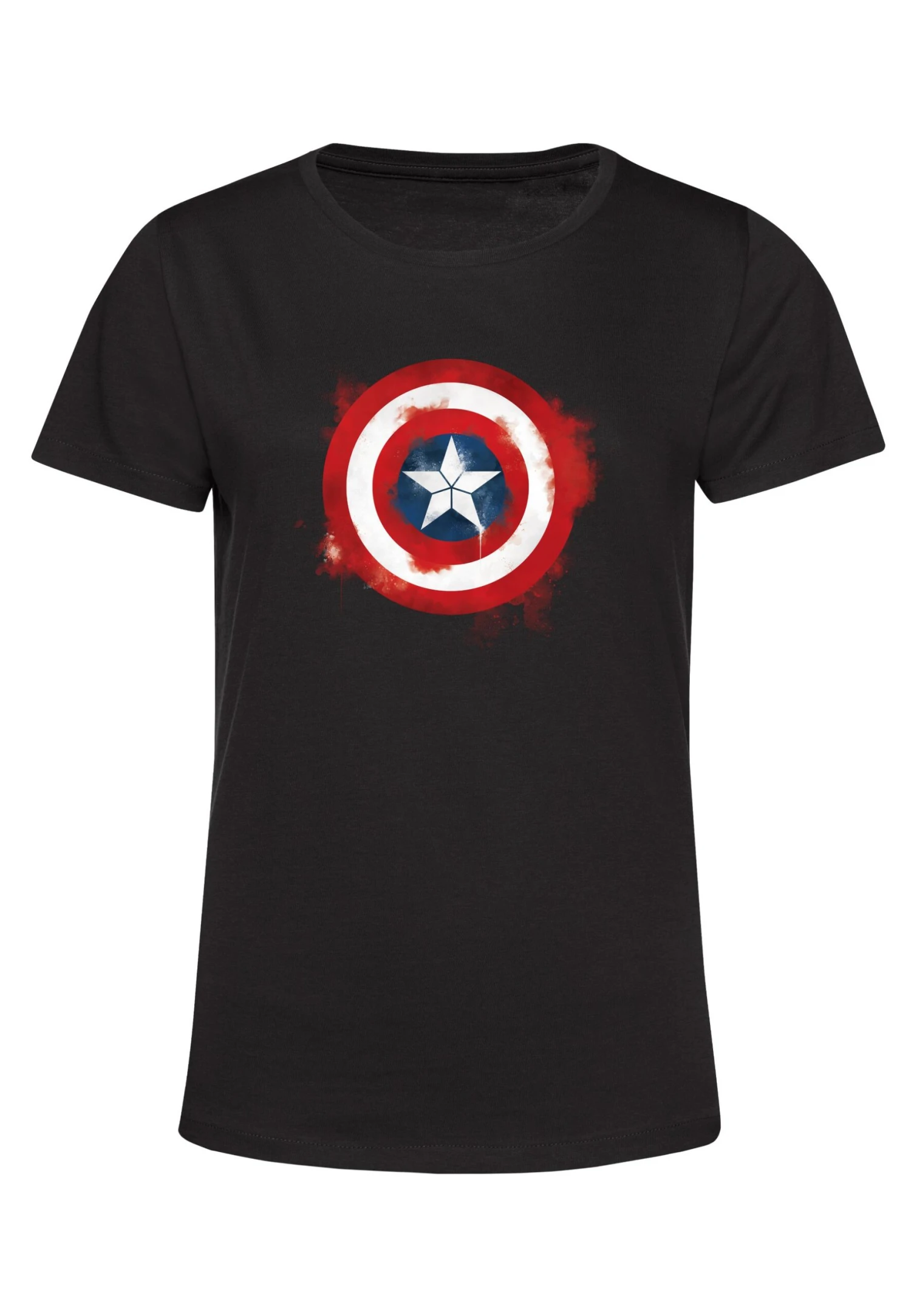 Henry Tiger Avengers: Endgame Captain America Spray Logo - T-Shirt Print - Black 5 Henry Tiger Avengers: Endgame Captain America Spray Logo - T-Shirt Print - Black - Image 5