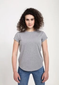 Henry Tiger Organic Rolled-Sleeve - T-Shirt Basic - Melange Grey -Henry Tiger 5c283253316e485d8d231293faa62a4e