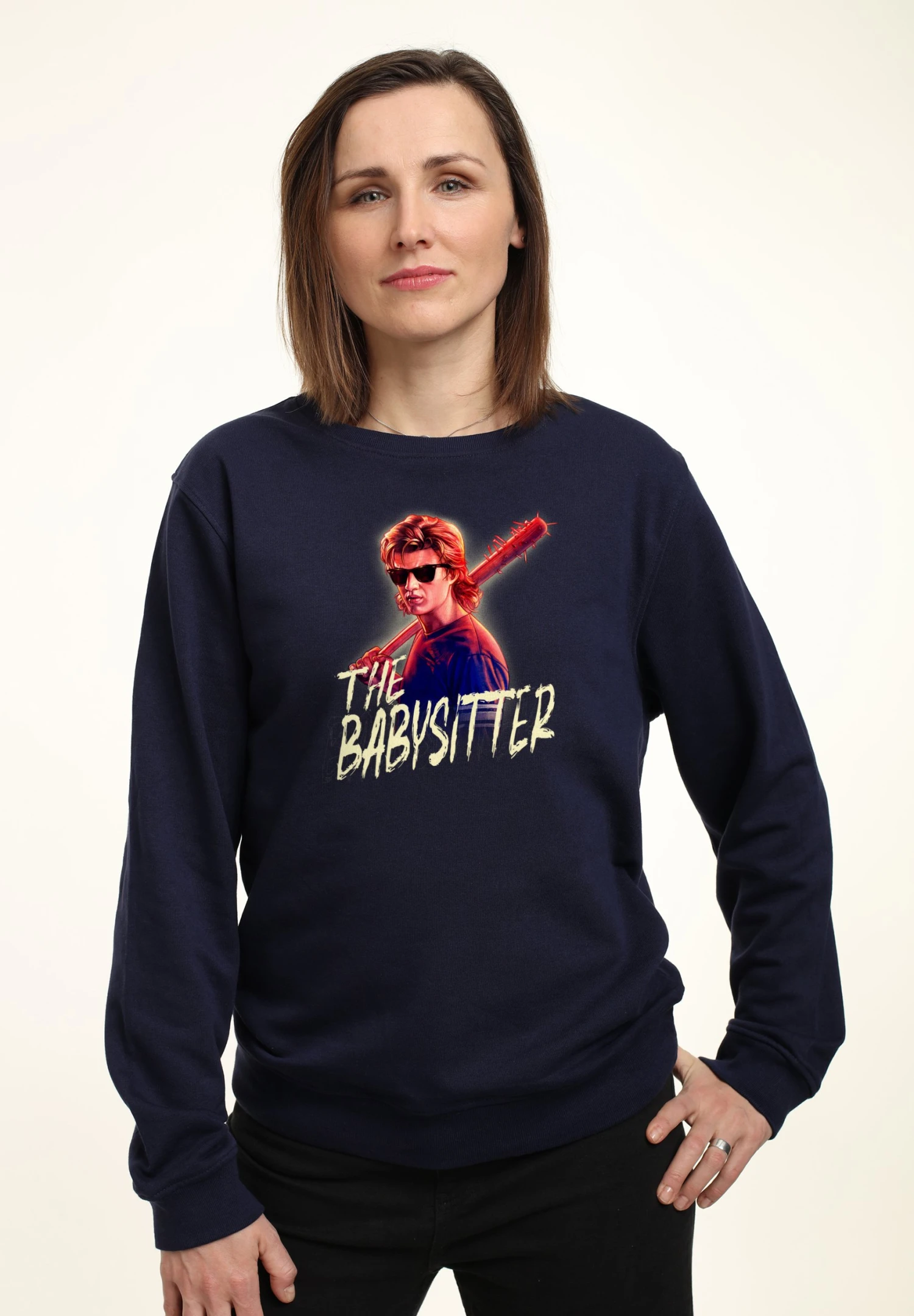 Henry Tiger Stranger Things Steve The Babysitter - Sweater - Navy Blue 1 Henry Tiger Stranger Things Steve The Babysitter - Sweater - Navy Blue