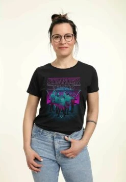 Henry Tiger Stranger Things Neonn - T-Shirt Print - Black -Henry Tiger 60c594268c0f443eab4f4040dbaff456