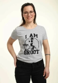 Henry Tiger Guardians Of The Galaxy 2 Collegiate Groot - T-Shirt Print - Heather Grey -Henry Tiger 60e7db9b0a3f4bccb7d6d25b122564c9