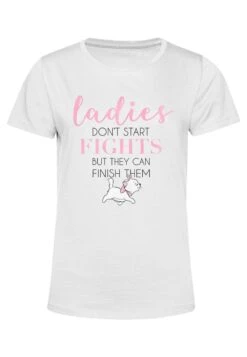 Henry Tiger The Aristocats Ladies Stack Two - T-Shirt Print - White -Henry Tiger 61185613336d4ea89cd7fd554528e72f
