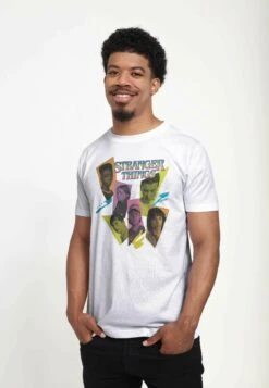 Henry Tiger Stranger Things Character Tones Unisex - T-Shirt Print - White -Henry Tiger 62b7dbf758214ca2812bf584353ab1a9