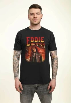 Henry Tiger Stranger Things Metal Eddie Tee Unisex - T-Shirt Print - Black