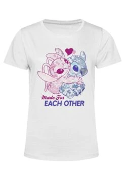 Henry Tiger Lilo & Stitch Stitch Together - T-Shirt Print - White -Henry Tiger 6773b9da483b4b74975aaa28f3ed39cb