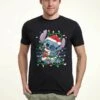 Henry Tiger Lilo & Stitch Stitch Xmas Lights Unisex - T-Shirt Print - Navy Blue