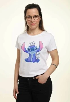 Henry Tiger Lilo & Stitch Cute Ducks - T-Shirt Print - White -Henry Tiger 6a5f0ca844e74a3fb9158c490fcf301b