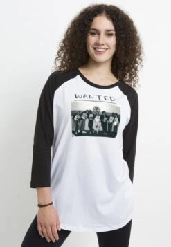 Henry Tiger Stranger Things Hellfire Wanted - Longsleeve - White Black -Henry Tiger 6c4a20735b0c42b183f174cc215901d9