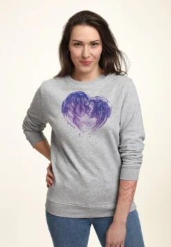 Henry Tiger Avatar 2 Avatar Face Heart - Sweater - Heather Grey