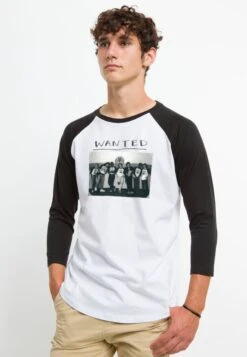 Henry Tiger Stranger Things Hellfire Wanted - Longsleeve - White Black -Henry Tiger 6ecff799a83340d6a6f34dbf8467ff42