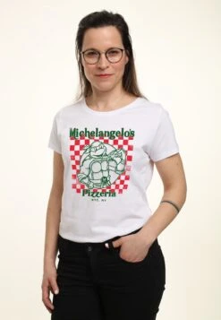 Henry Tiger Nickelodeon Mikeys Pizza - T-Shirt Print - White -Henry Tiger 70e14f45b17b40dd971d63e478f56583