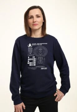 Henry Tiger Star Trek Ship Schematics - Sweater - Navy Blue