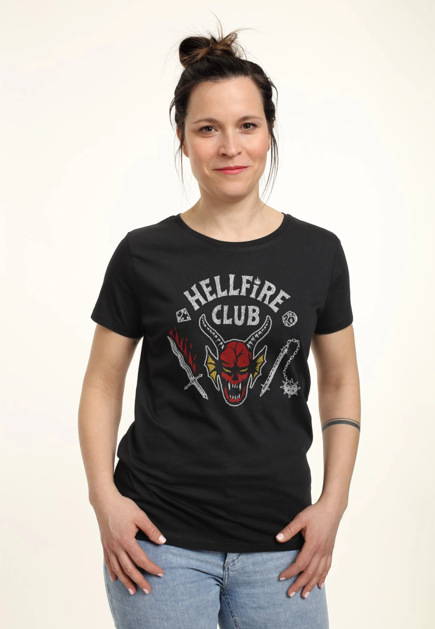 Henry Tiger Stranger Things Hellfire Club - T-Shirt Print - Black 1 Henry Tiger Stranger Things Hellfire Club - T-Shirt Print - Black
