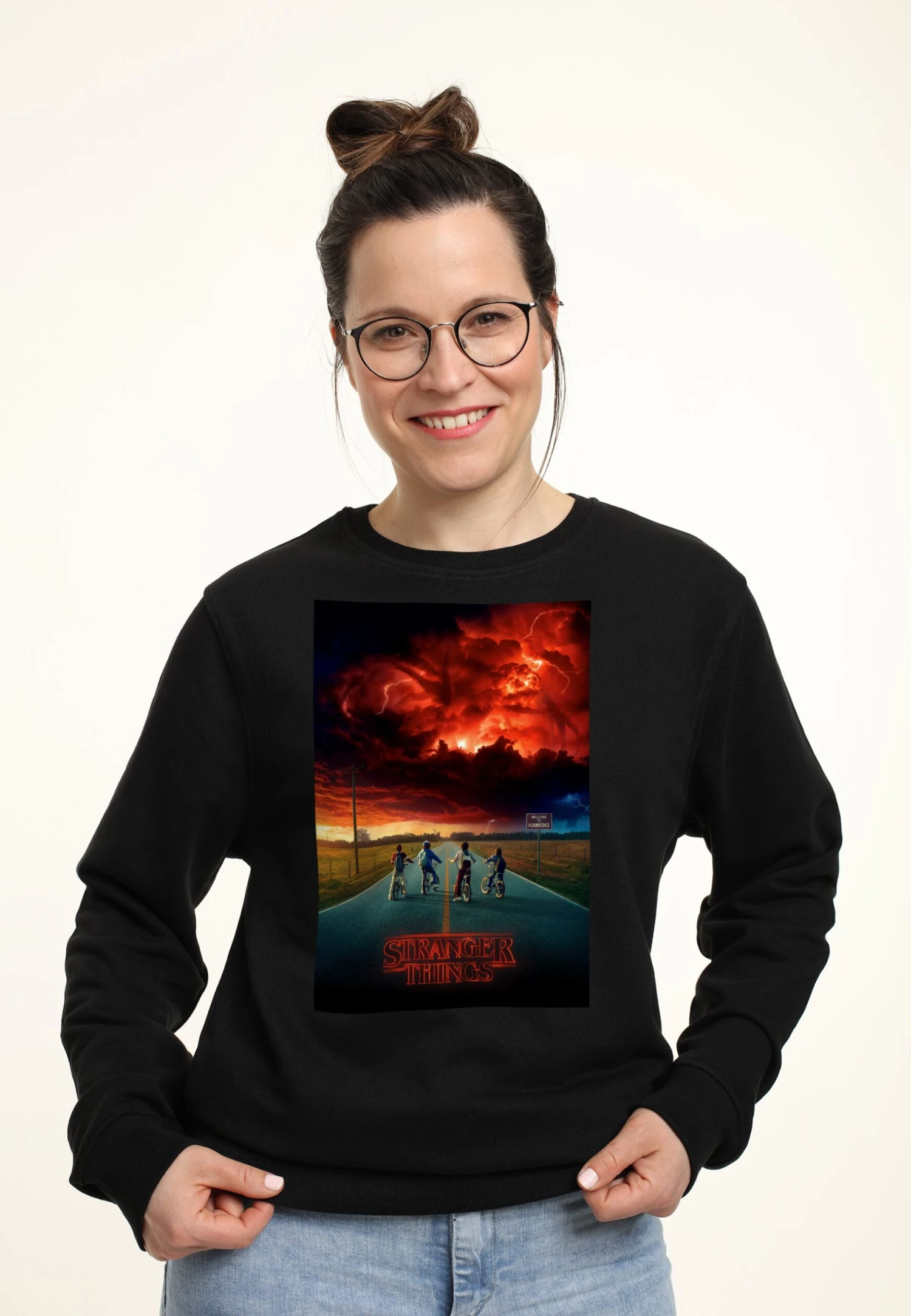 Henry Tiger Stranger Things Demogorgon Cloud Poster - Sweater - Black 1 Henry Tiger Stranger Things Demogorgon Cloud Poster - Sweater - Black