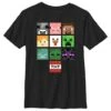 Henry Tiger Minecraft All The Big Faces - T-Shirt Print - Black