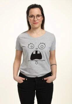 Henry Tiger Spongebob Squarepants Doodlebob Face Tee - T-Shirt Print - Heather Grey