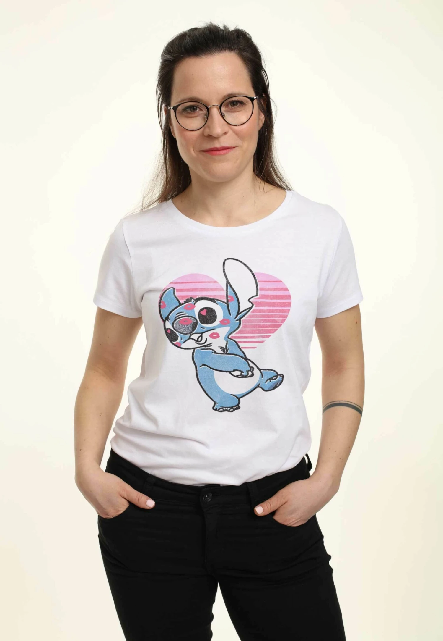 Henry Tiger Lilo & Stitch Kissy Faced - T-Shirt Print - White 1 Henry Tiger Lilo & Stitch Kissy Faced - T-Shirt Print - White