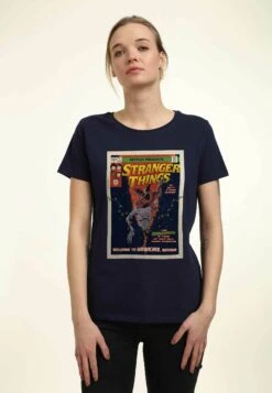 Henry Tiger Stranger Things Comic Cover - T-Shirt Print - Navy Blue
